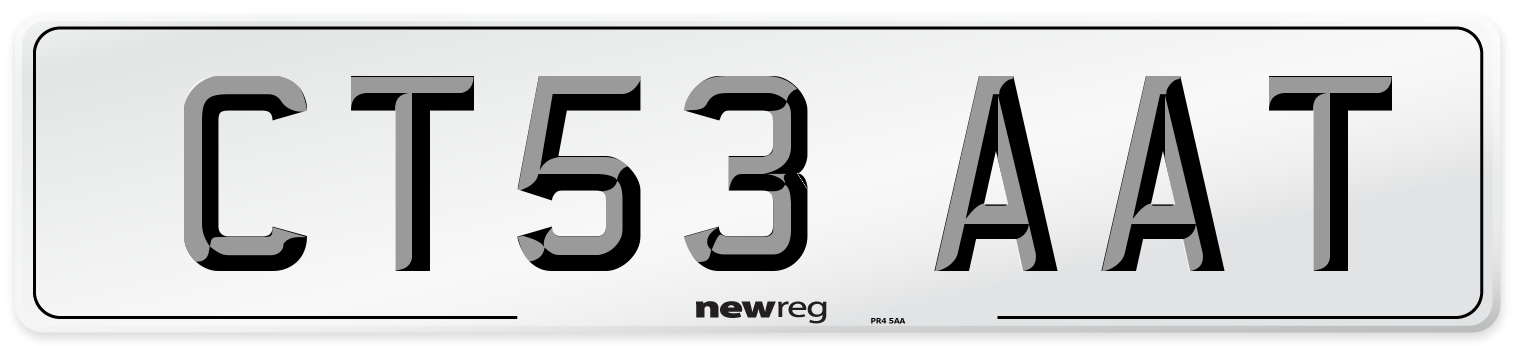 CT53 AAT Number Plate from New Reg
